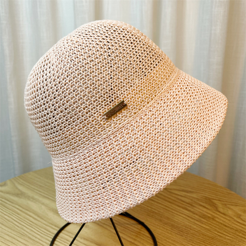 Women's Elegant Romantic Sweet Letter Sewing Big Eaves Bucket Hat display picture 3