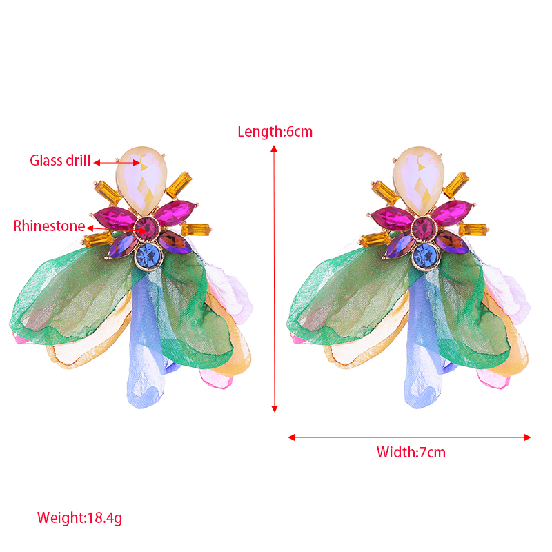 1 Pair Elegant Petal Plating Inlay Alloy Rhinestones Glass Drill Gold Plated Drop Earrings display picture 1