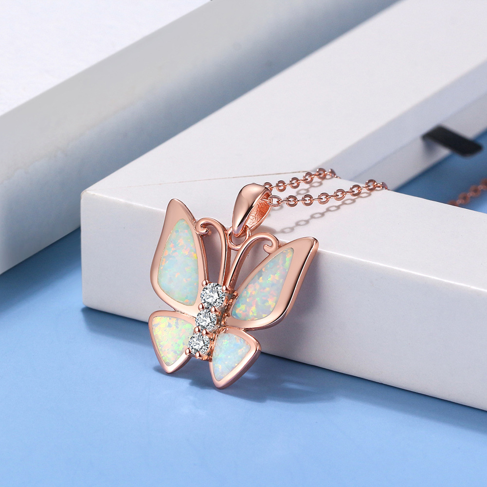 Elegant Simple Style Butterfly Bow Knot Sterling Silver Plating Inlay Zircon Silver Plated Necklace display picture 5
