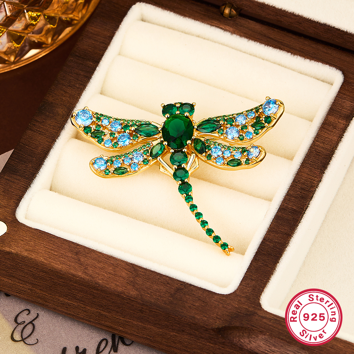 Glam Luxurious Shiny Dragonfly Sterling Silver Plating Inlay Zircon Women's Brooches display picture 2
