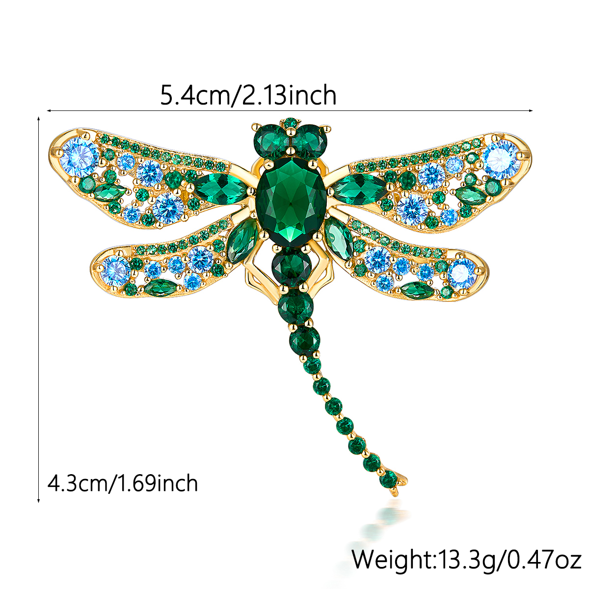 Glam Luxurious Shiny Dragonfly Sterling Silver Plating Inlay Zircon Women's Brooches display picture 1