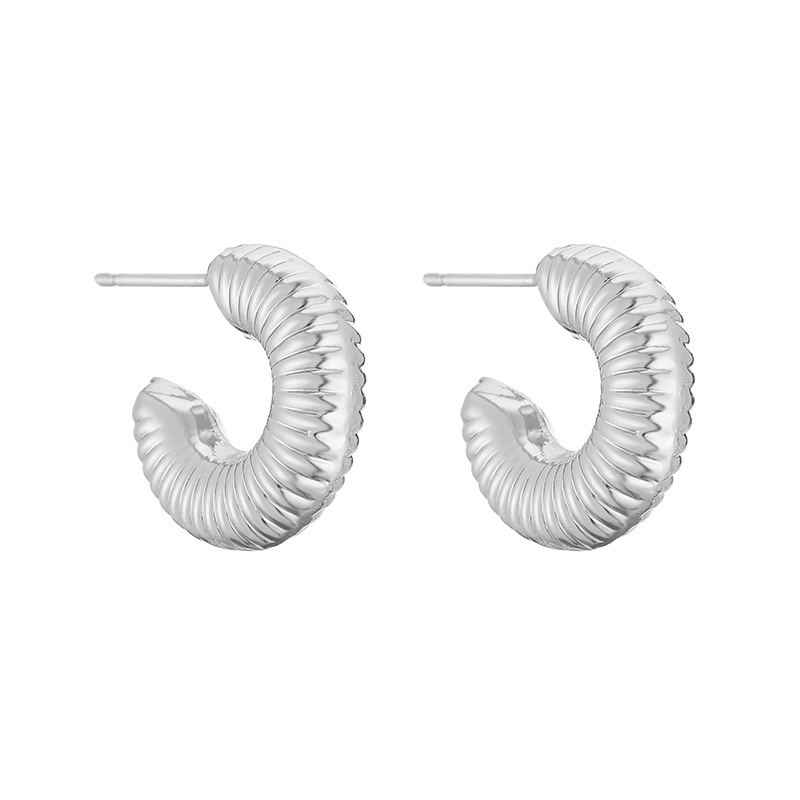 1 Paire Décontractée Style Simple Géométrique Bande Latérale Placage Le Cuivre Plaqué Or 18k Boucles D'oreilles display picture 1