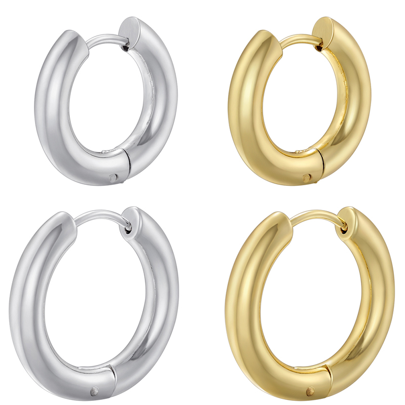 1 Pair Casual Simple Style Round Plating Copper 18k Gold Plated Hoop Earrings display picture 1