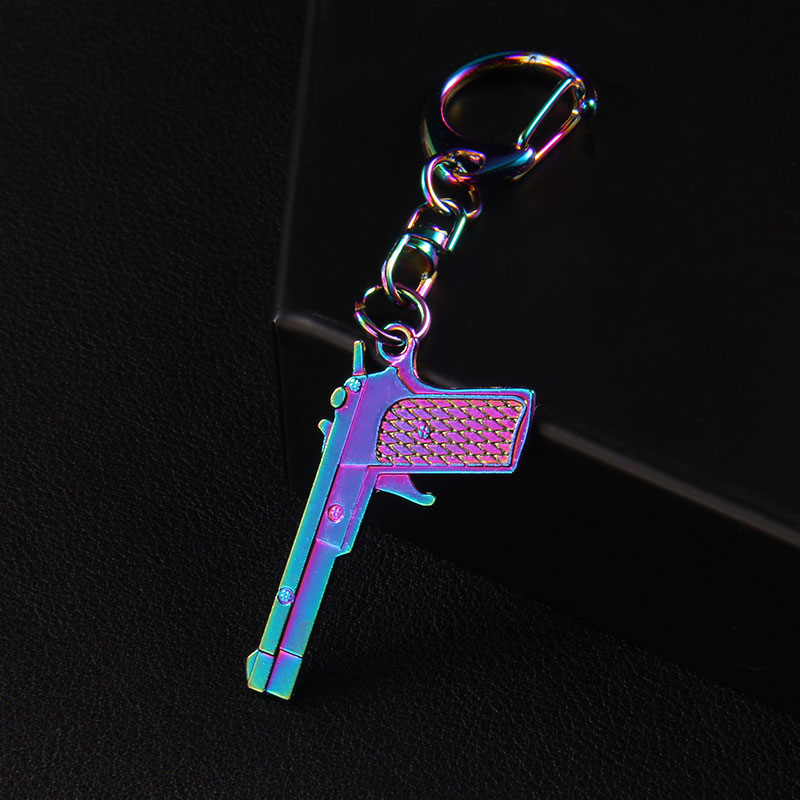 Hip-Hop Cool Style Pistol Alloy Keychain display picture 3