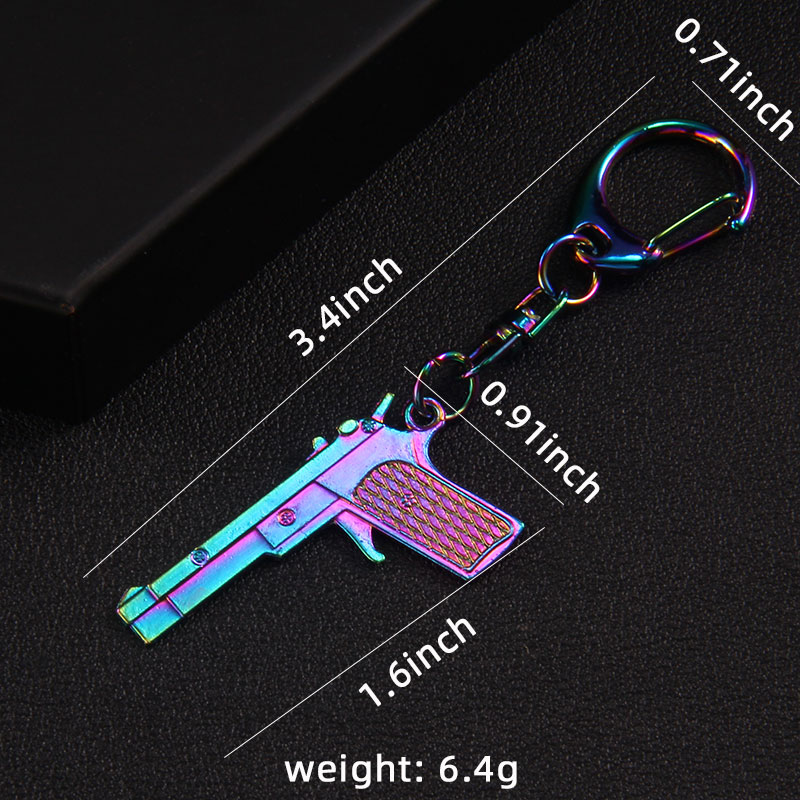 Hip-Hop Cool Style Pistol Alloy Keychain display picture 1