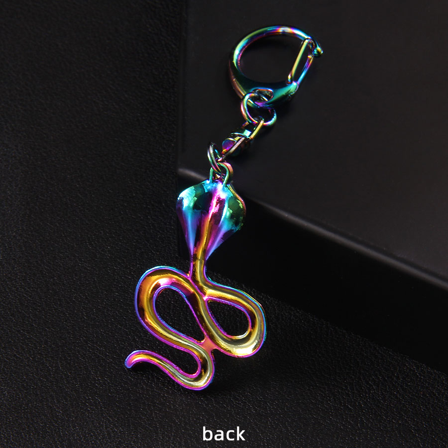 Retro Punk Snake Alloy Bag Pendant Keychain display picture 2