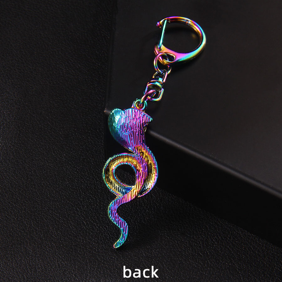 Retro Punk Snake Alloy Bag Pendant Keychain display picture 6