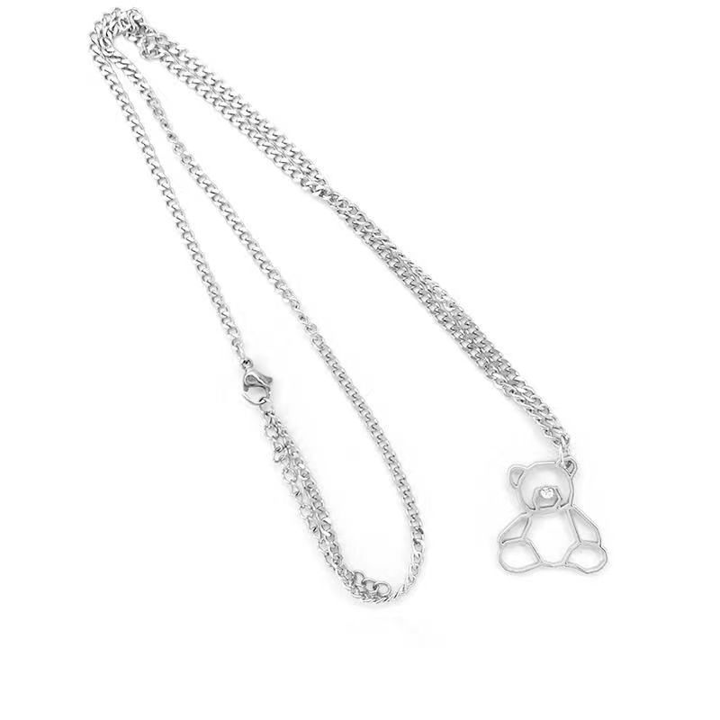 Mignon Style Simple Ours Alliage Évider Incruster Strass Unisexe Pendentif display picture 5
