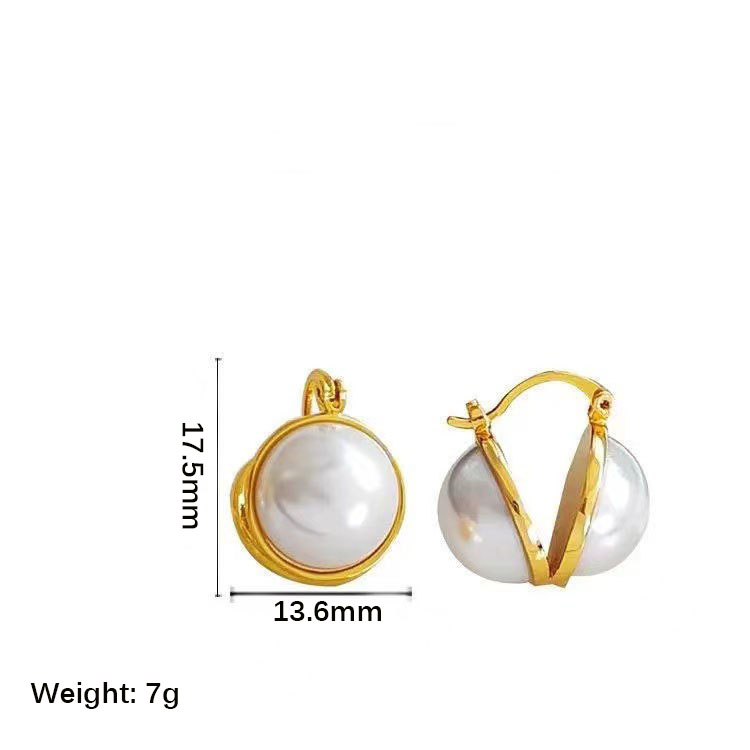 1 Pair Elegant Heart Shape Plating Inlay Copper Artificial Pearls 18k Gold Plated White Gold Plated Earrings display picture 2