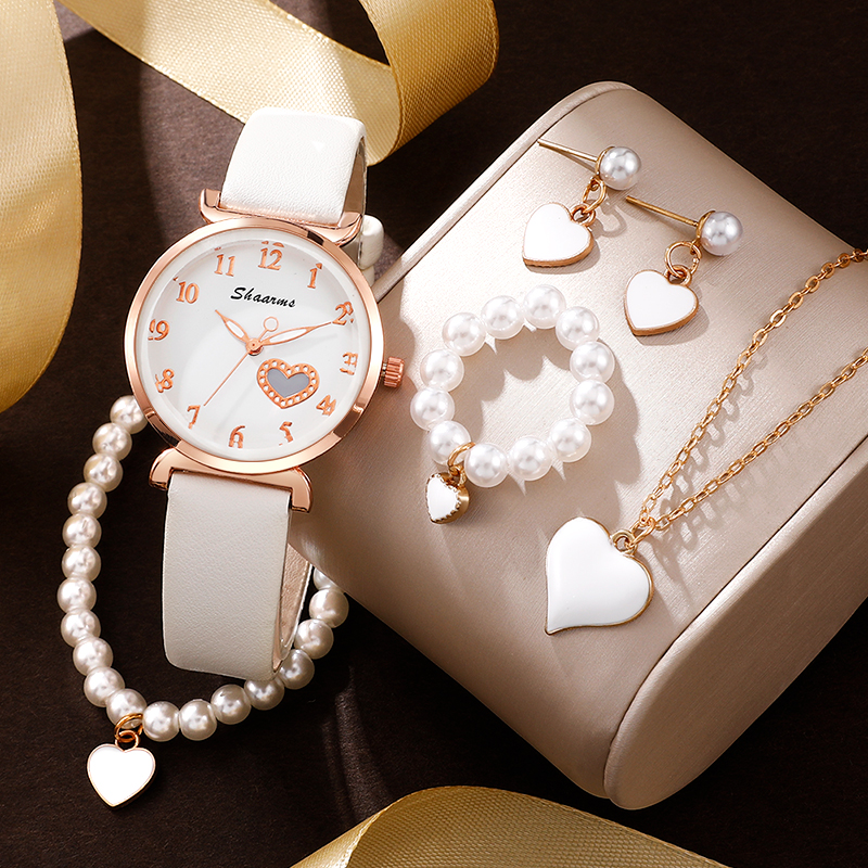 Elegant Cute Heart Shape Buckle Quartz Women's Watches display picture 1