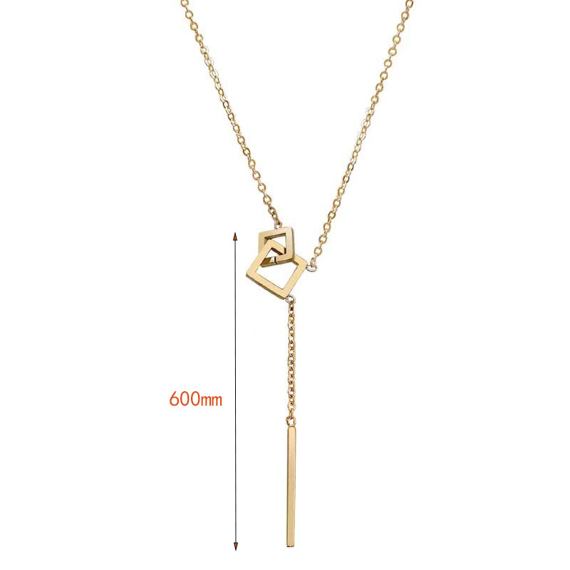 Acier Inoxydable Plaqué Or 18K Style Simple Placage Géométrique Collier display picture 1