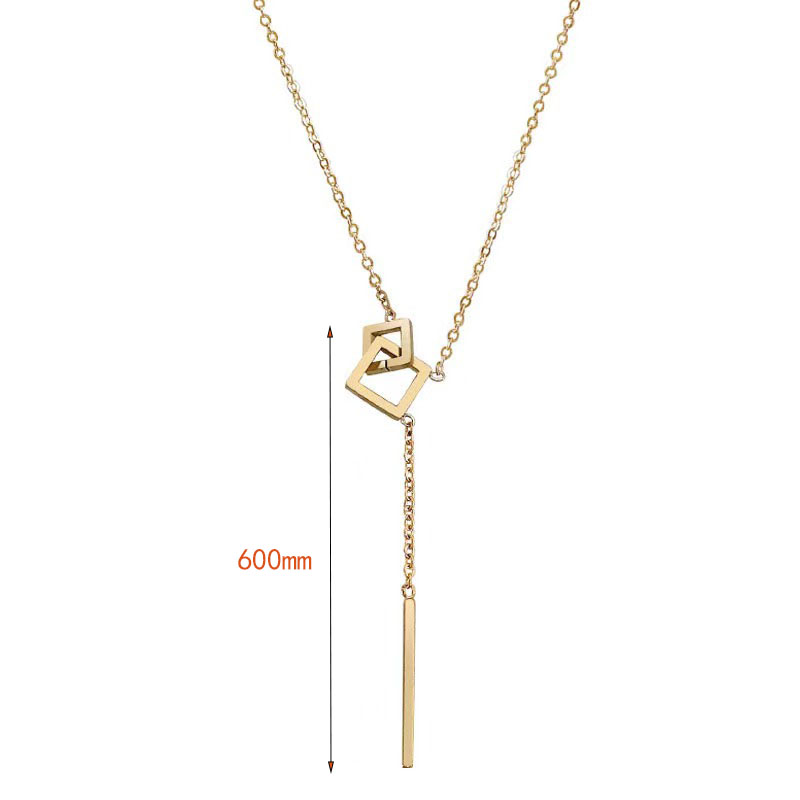 Stainless Steel 18K Gold Plated Simple Style Plating Geometric Necklace display picture 1