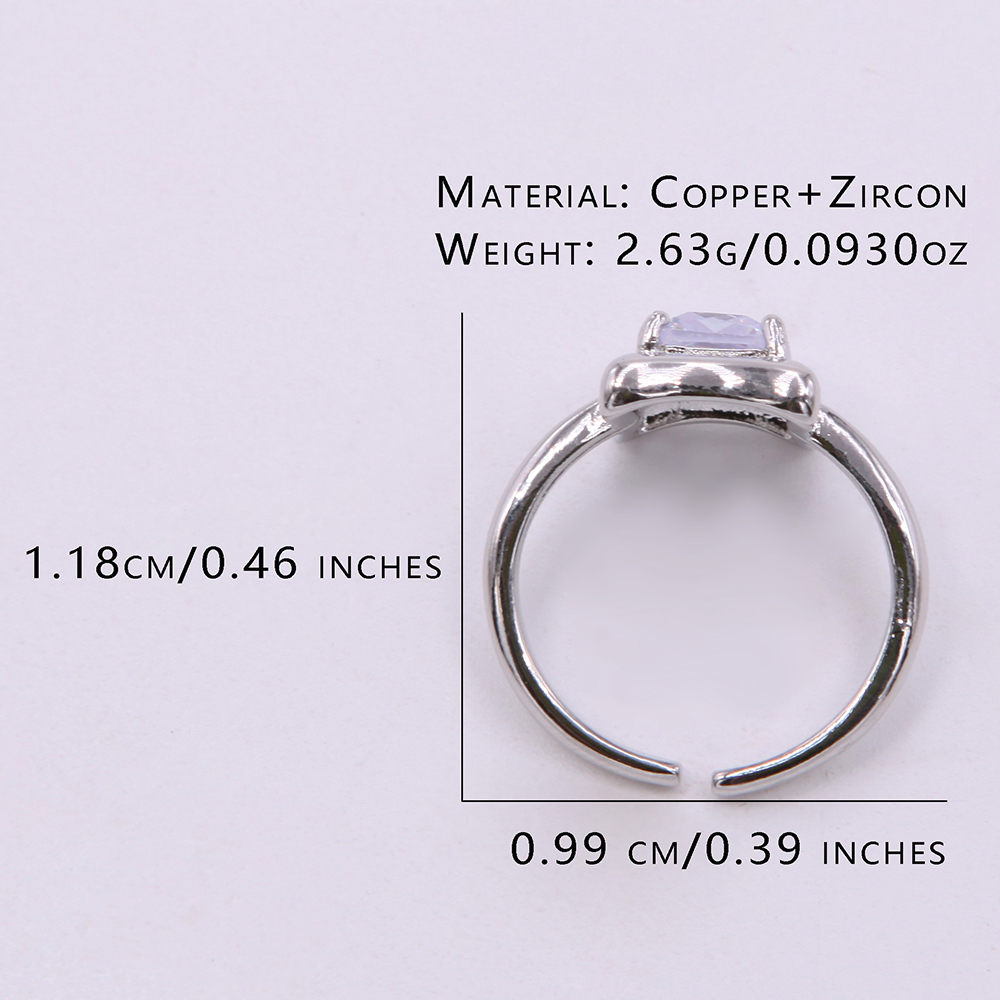 Copper 18K Gold Plated Glam Plating Inlay Solid Color Zircon Open Rings display picture 1