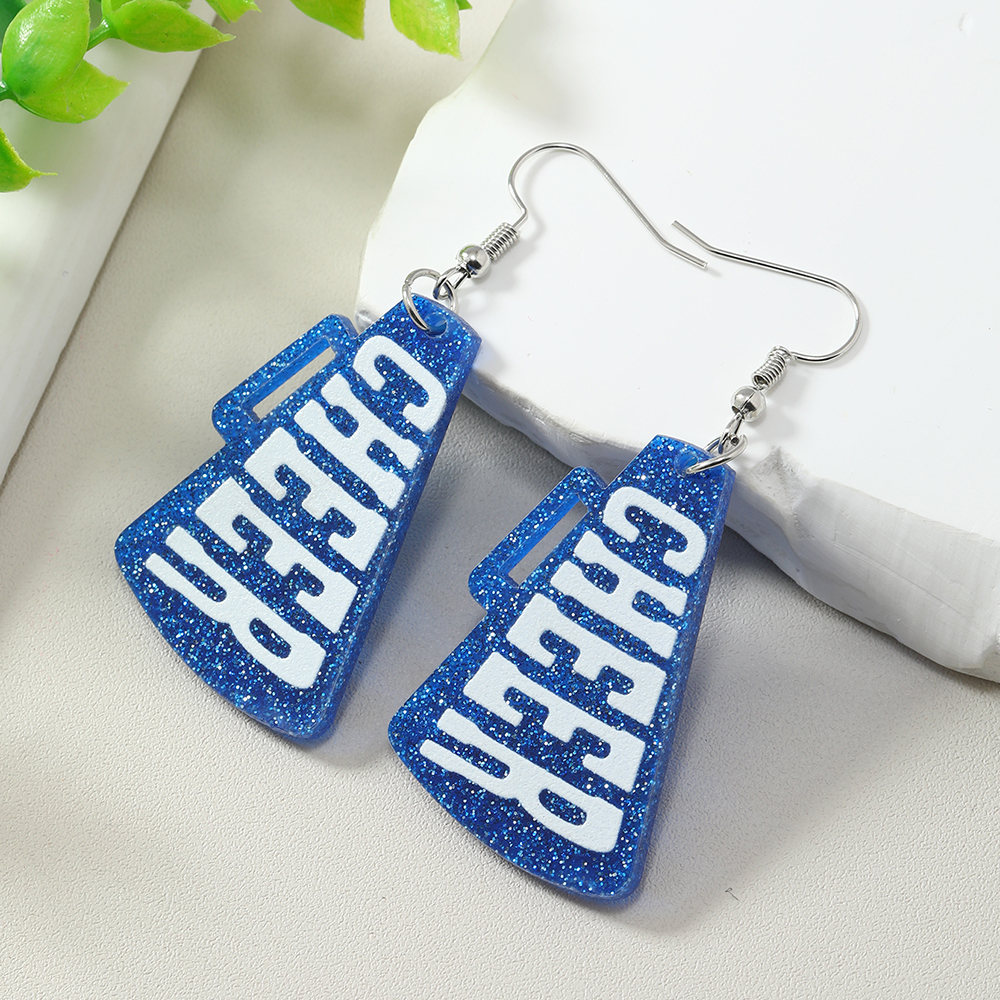 1 Pair Cute Letter Painted Arylic No Inlaid Silver Plated Drop Earrings display picture 6