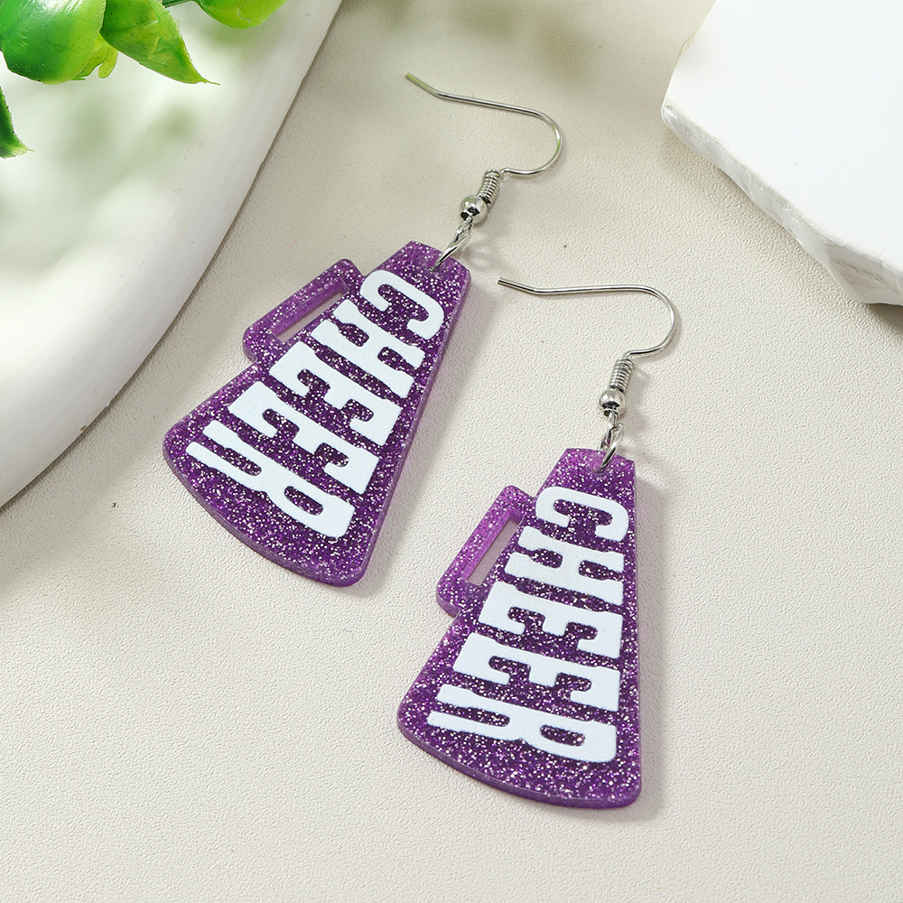 1 Pair Cute Letter Painted Arylic No Inlaid Silver Plated Drop Earrings display picture 9