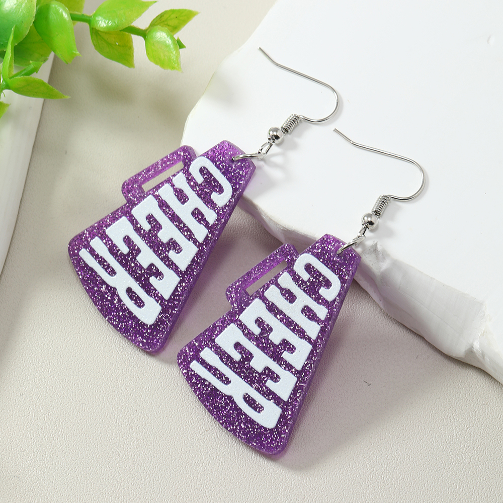 1 Pair Cute Letter Painted Arylic No Inlaid Silver Plated Drop Earrings display picture 5