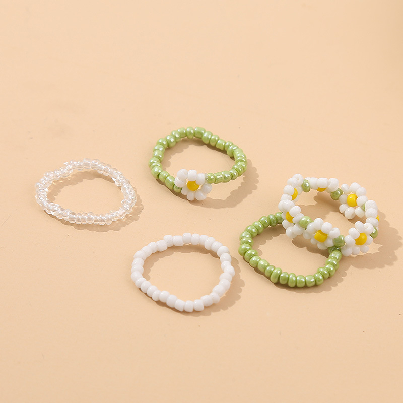 Ig Style Flower Glass Women's Rings display picture 6