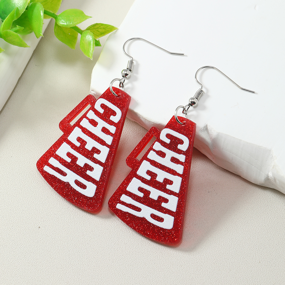 1 Pair Cute Letter Painted Arylic No Inlaid Silver Plated Drop Earrings display picture 12