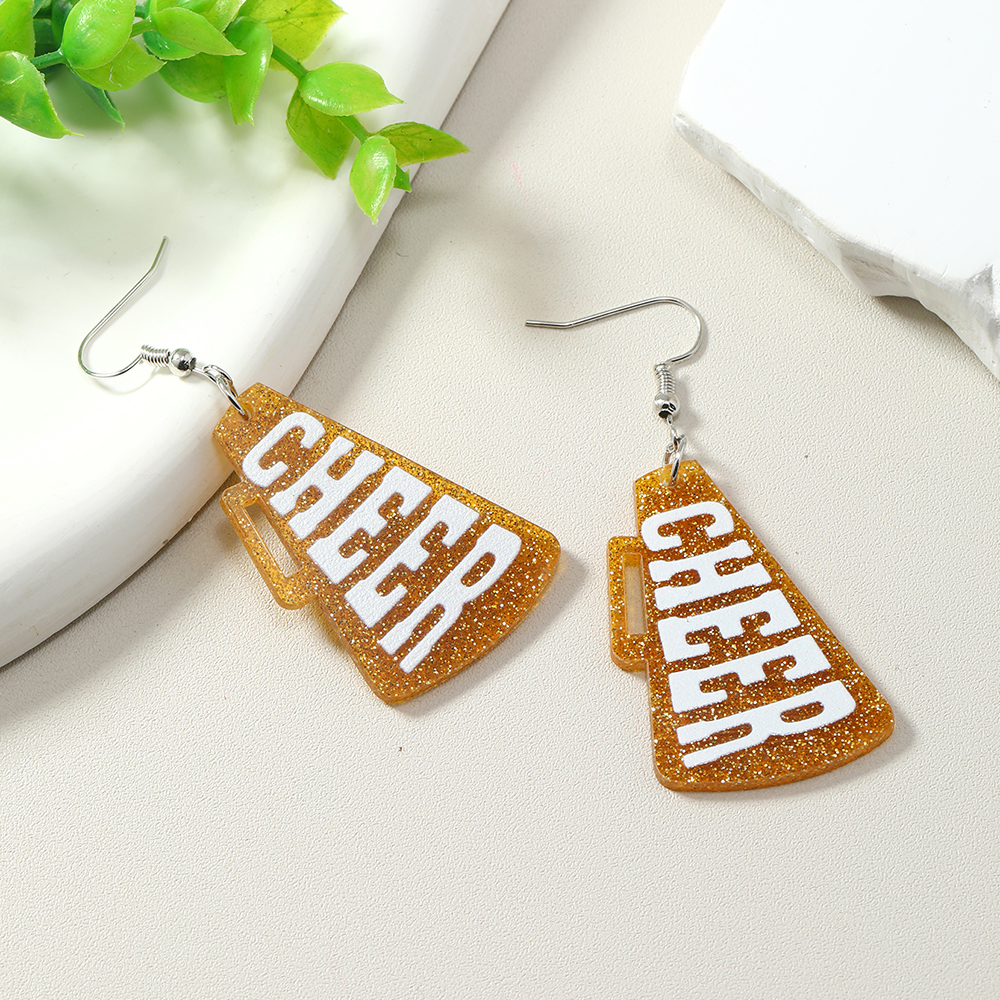 1 Pair Cute Letter Painted Arylic No Inlaid Silver Plated Drop Earrings display picture 14