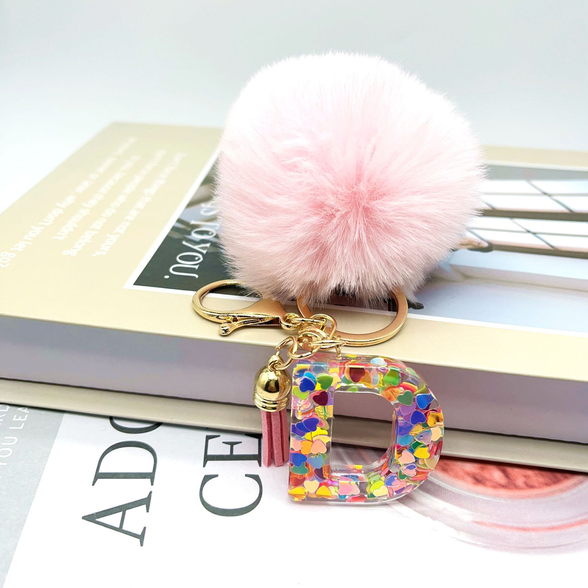 Luxurious Letter Colorful Arylic Unisex Bag Pendant Keychain display picture 3
