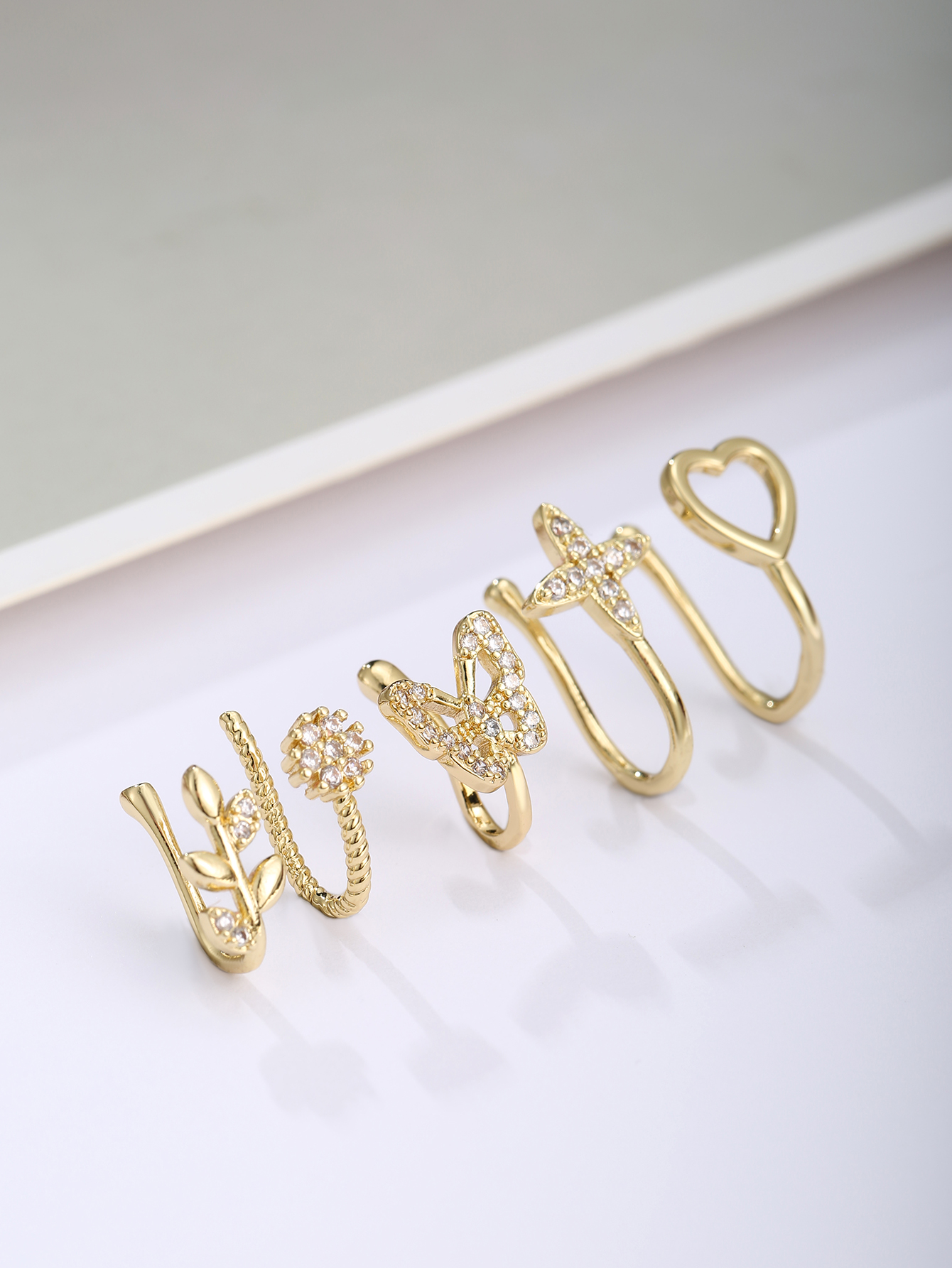 1 Set Nose Rings & Studs Basic Modern Style Classic Style U Shape Irregular Solid Color Copper Inlay Zircon Nasal Splint display picture 3