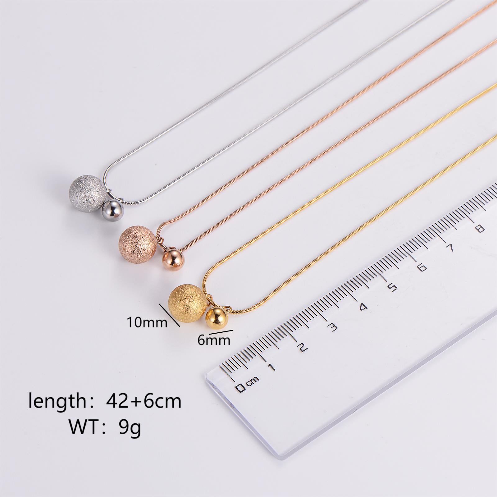 Stainless Steel 18K Gold Plated Rose Gold Plated Sweet Shiny Ball Pendant Necklace display picture 3