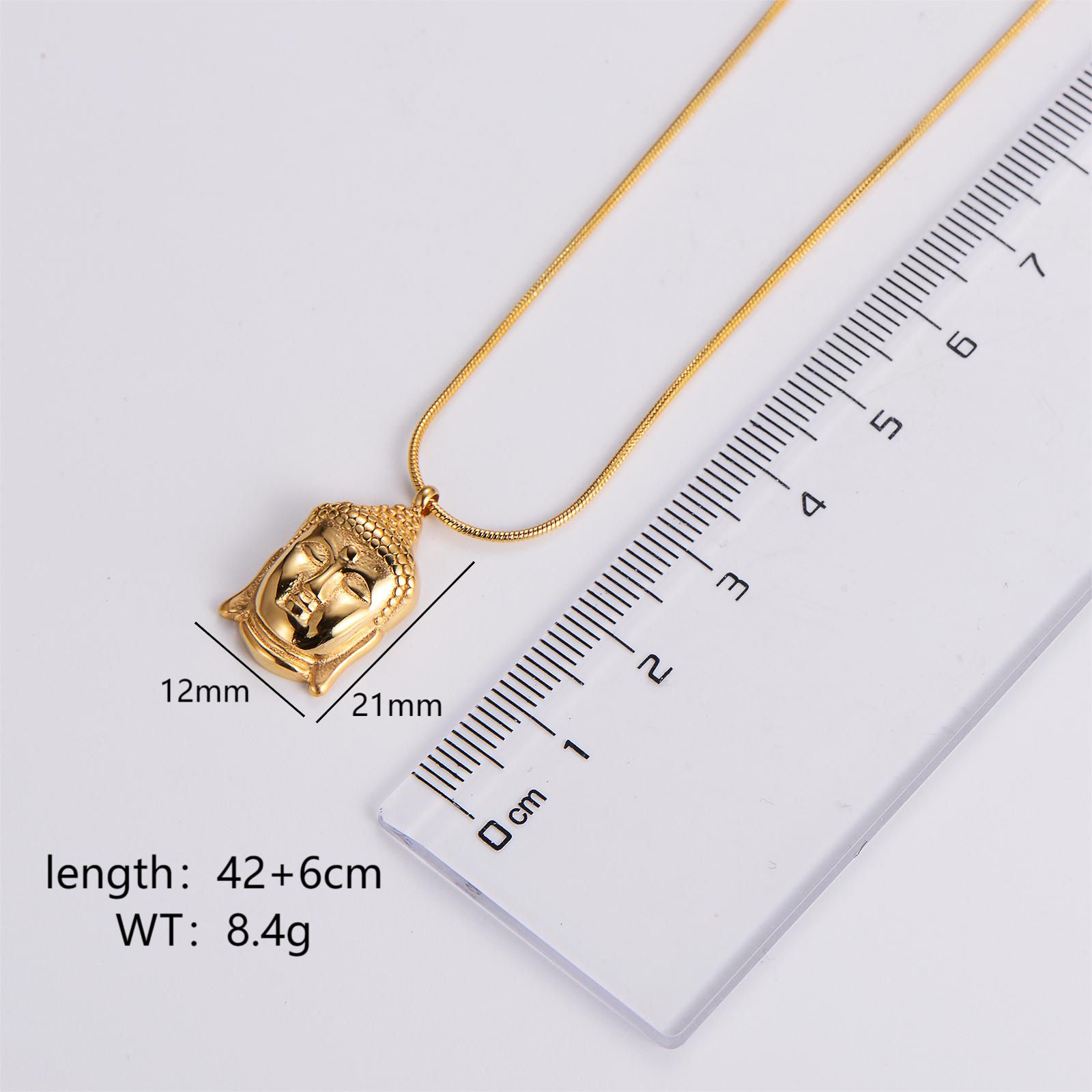 Stainless Steel 18K Gold Plated Rose Gold Plated Elegant Luxurious Ethnic Style Buddha Pendant Necklace display picture 1