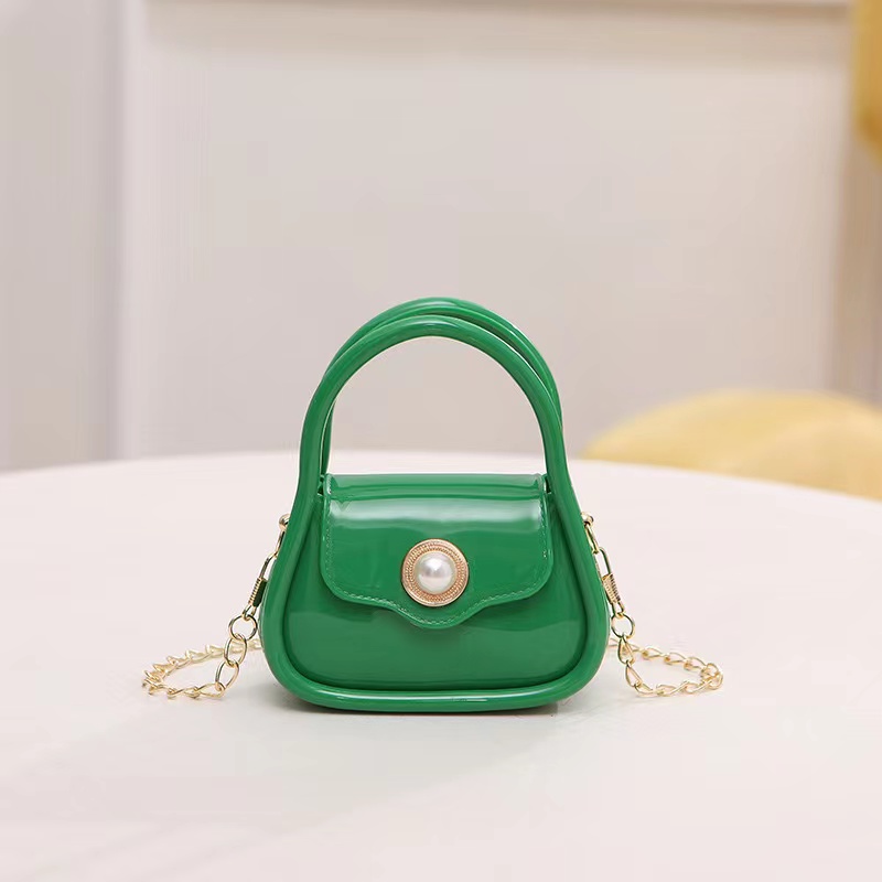 Women's Pvc Solid Color Cute Square Flip Cover Handbag display picture 7