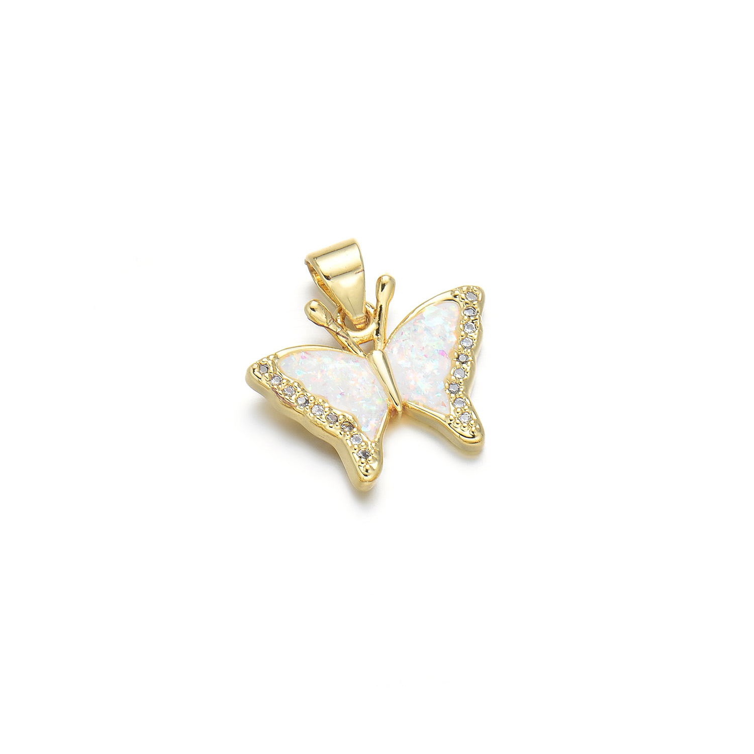 1 Piece Simple Style Butterfly Copper Plating Inlay Pendant Jewelry Accessories display picture 4