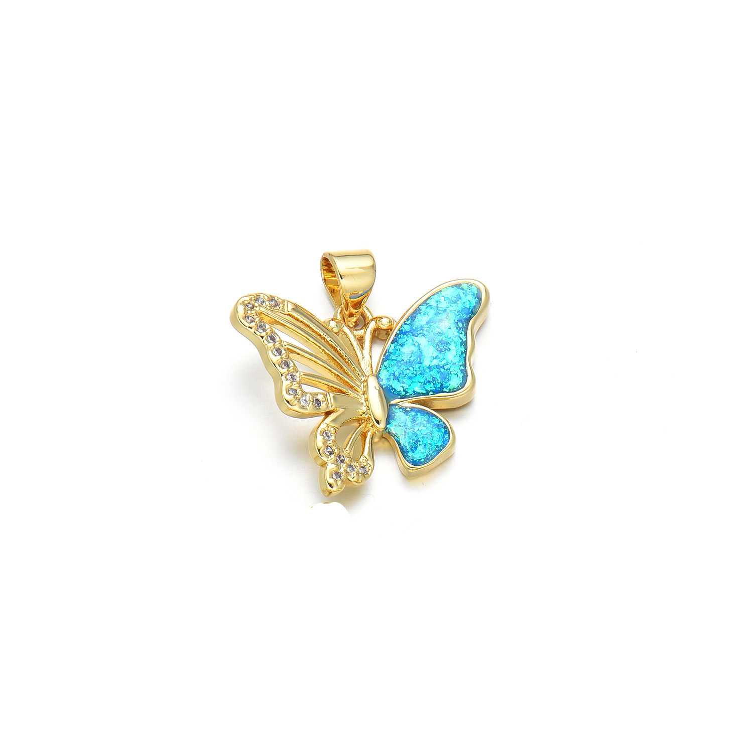 1 Piece Simple Style Butterfly Copper Plating Inlay Pendant Jewelry Accessories display picture 3