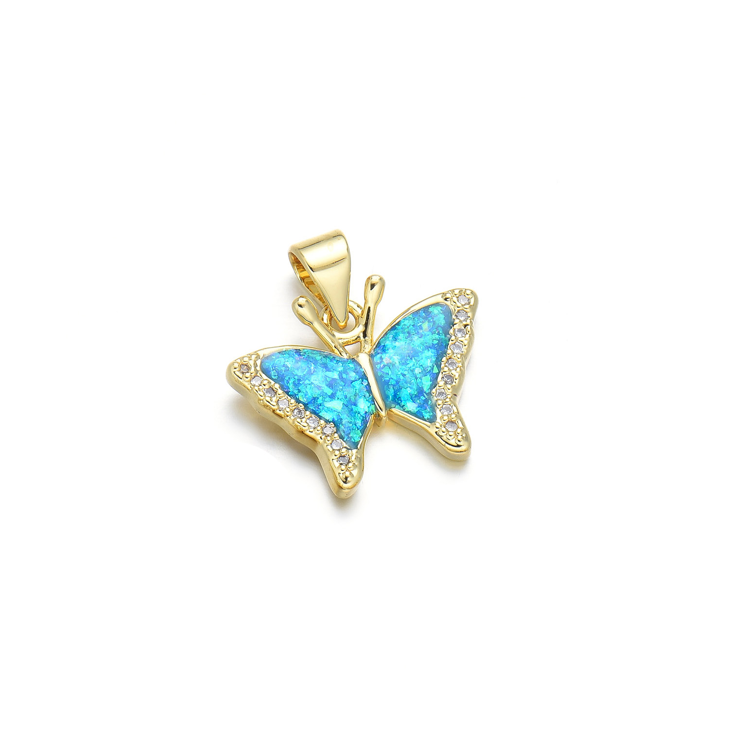 1 Piece Simple Style Butterfly Copper Plating Inlay Pendant Jewelry Accessories display picture 10