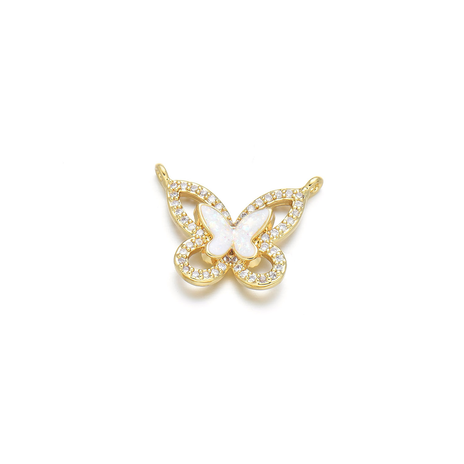 1 Piece Simple Style Butterfly Copper Plating Inlay Pendant Jewelry Accessories display picture 12