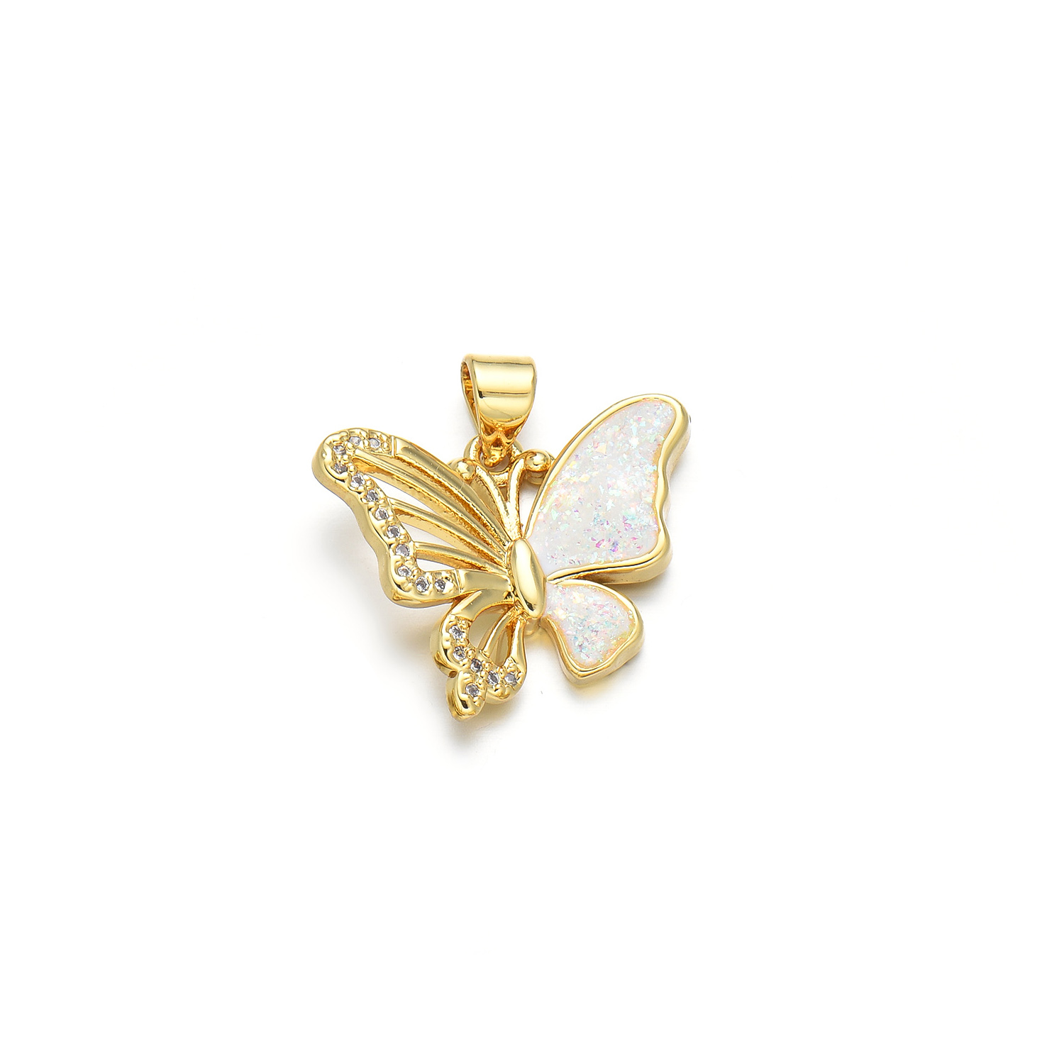 1 Piece Simple Style Butterfly Copper Plating Inlay Pendant Jewelry Accessories display picture 11
