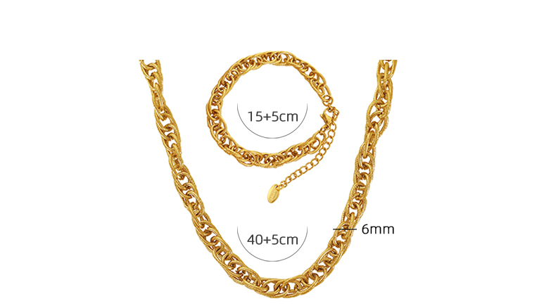 Elegant Formal Simple Style Round Titanium Steel Plating 18k Gold Plated Bracelets Necklace display picture 1