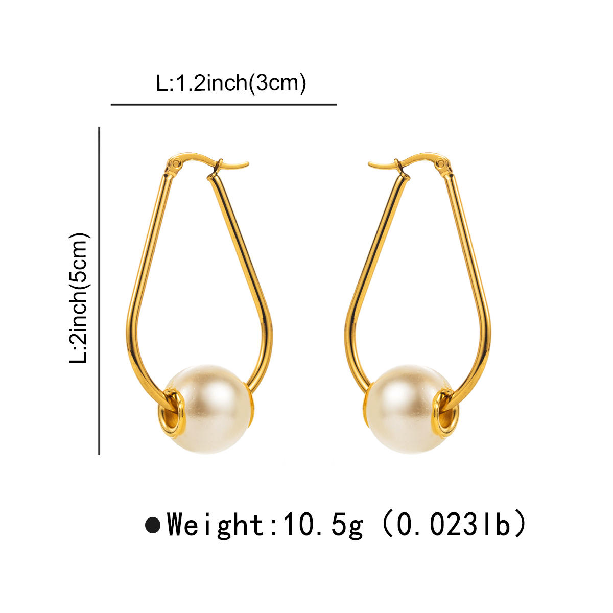 1 Paar Moderner Stil Einfacher Stil Perle Irregulär Rostfreier Stahl Reif Ohrringe display picture 5
