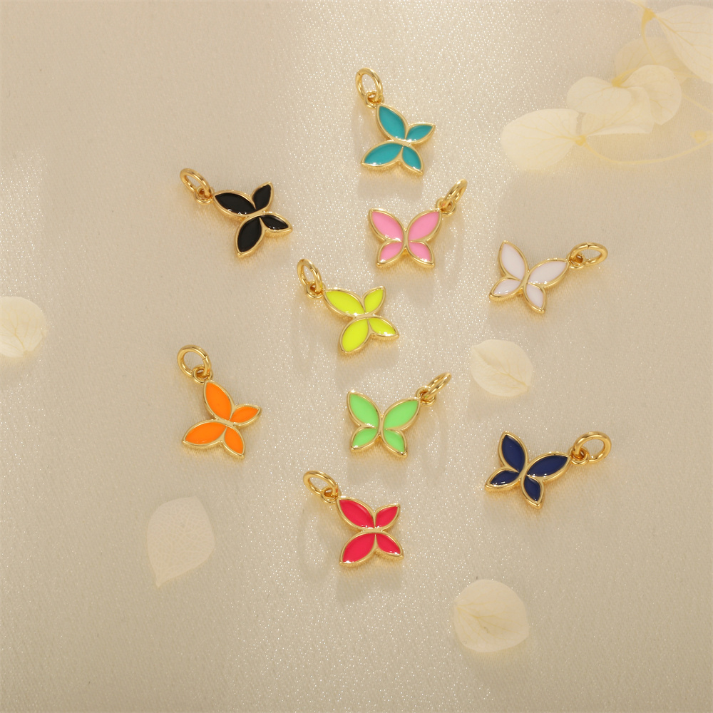 1 Piece Ig Style Cute Romantic Butterfly Copper Enamel Plating Jewelry Accessories display picture 2