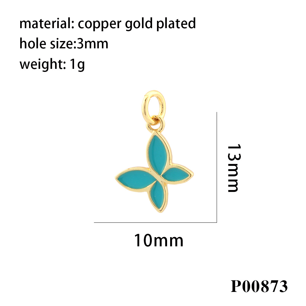 1 Piece Ig Style Cute Romantic Butterfly Copper Enamel Plating Jewelry Accessories display picture 4