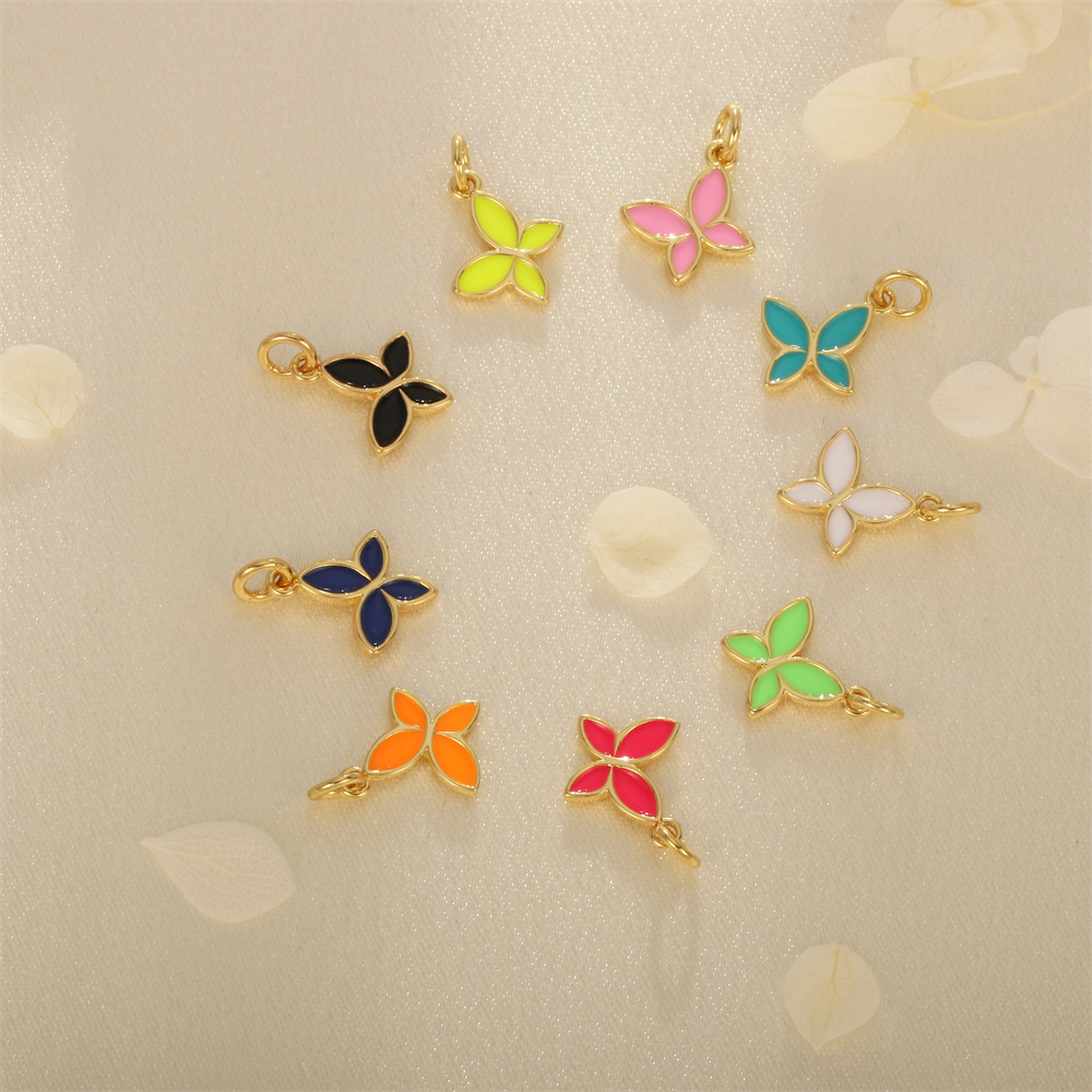 1 Piece Ig Style Cute Romantic Butterfly Copper Enamel Plating Jewelry Accessories display picture 3