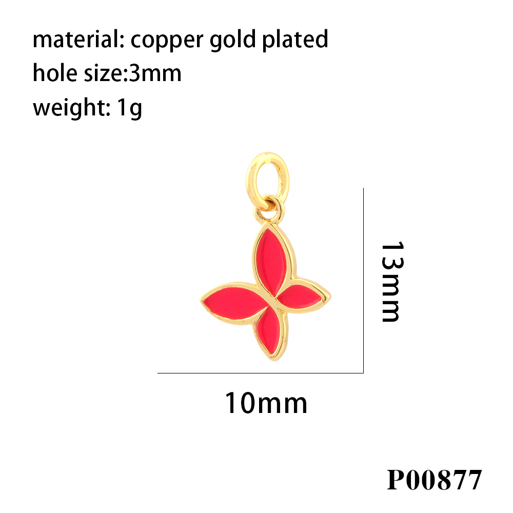1 Piece Ig Style Cute Romantic Butterfly Copper Enamel Plating Jewelry Accessories display picture 8