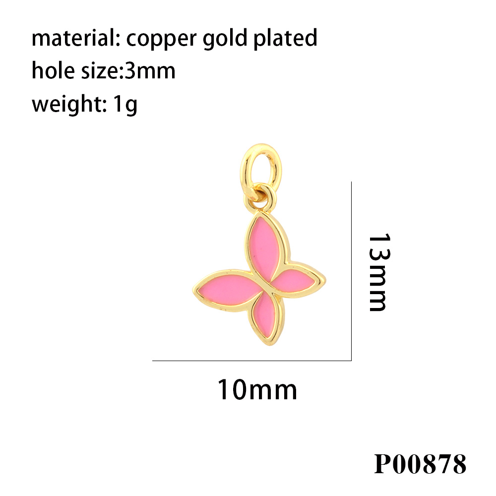 1 Piece Ig Style Cute Romantic Butterfly Copper Enamel Plating Jewelry Accessories display picture 9