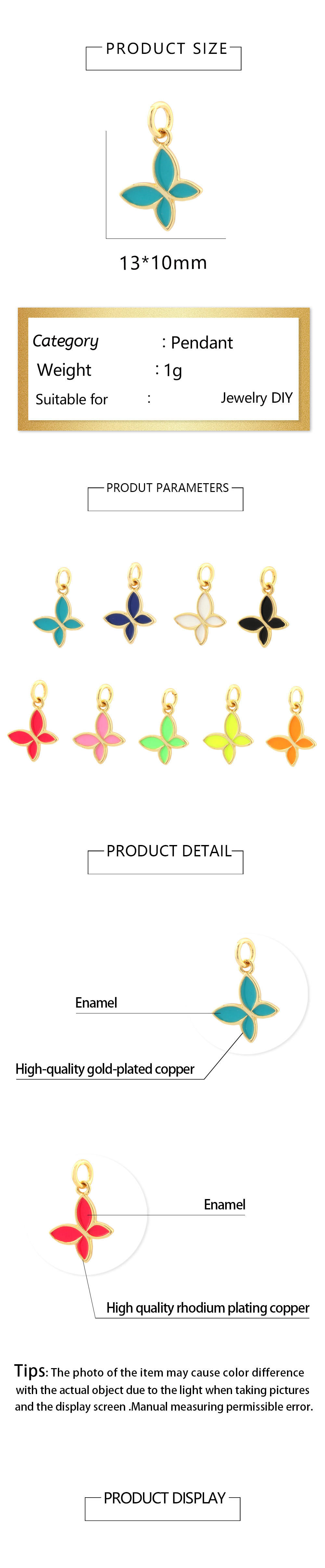 1 Piece Ig Style Cute Romantic Butterfly Copper Enamel Plating Jewelry Accessories display picture 1