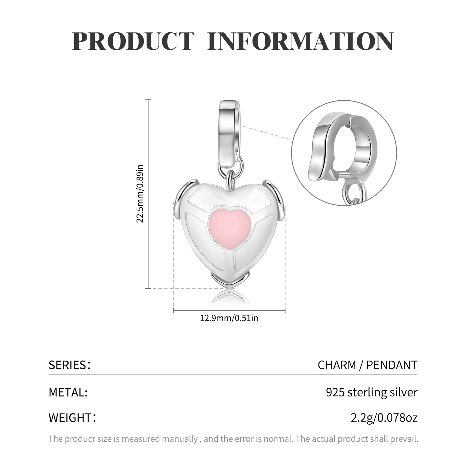 Classic Style Heart Shape Bow Knot Rectangle Sterling Silver Epoxy Inlay Zircon Charms Jewelry Accessories display picture 9