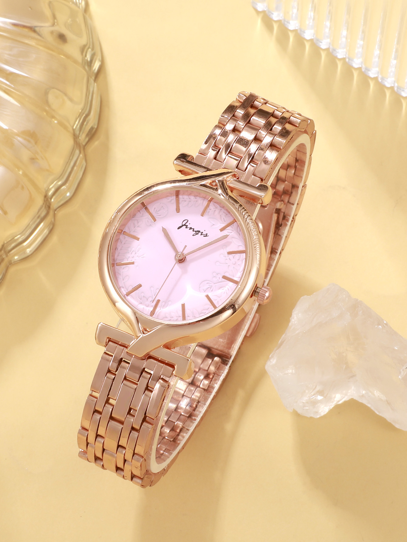 Casual Cute Luxurious Solid Color Folding Buckle Buckle Quartz Women's Watches display picture 15