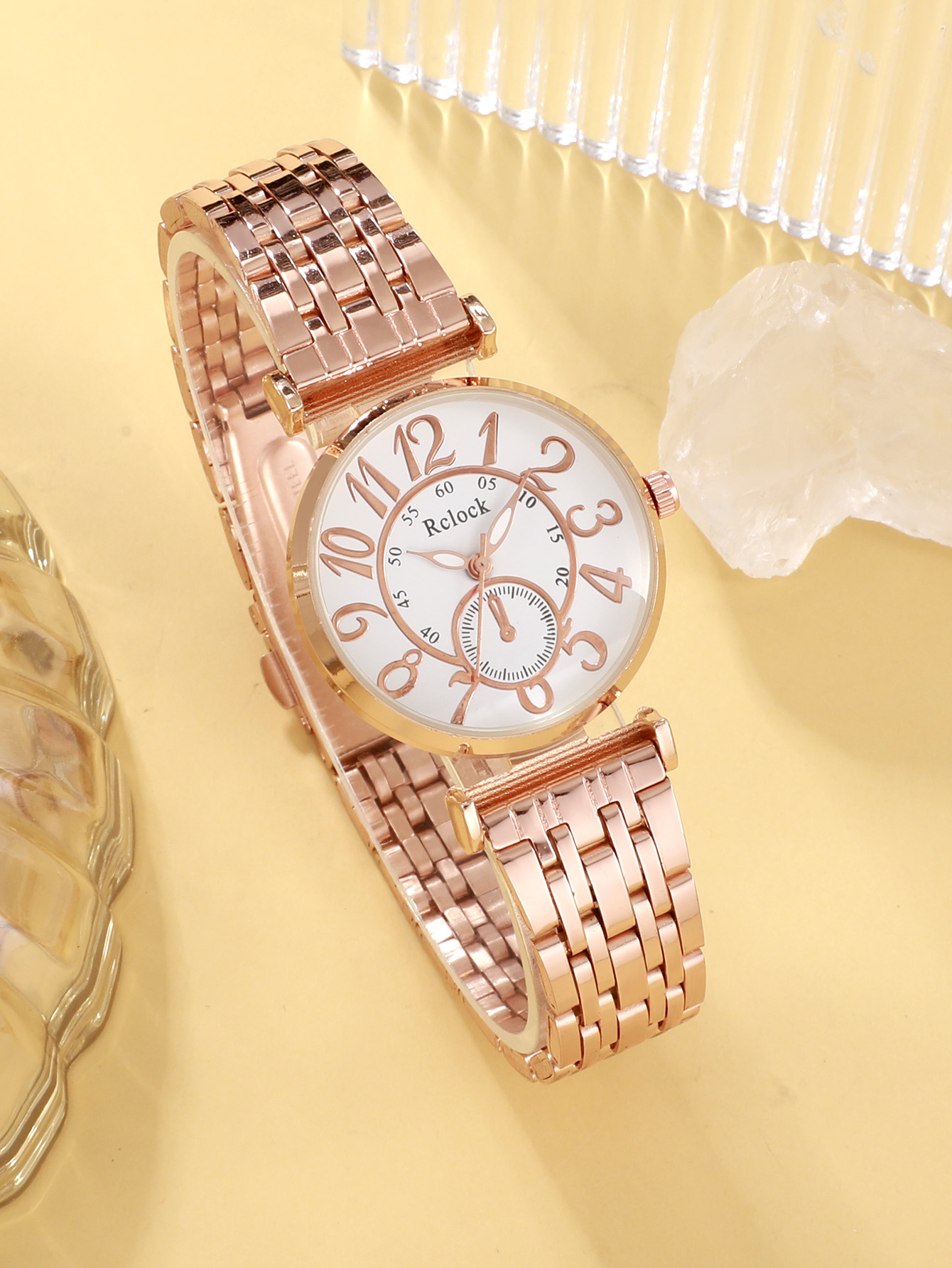 Casual Elegant Luxurious Solid Color Folding Buckle Quartz Women's Watches display picture 21