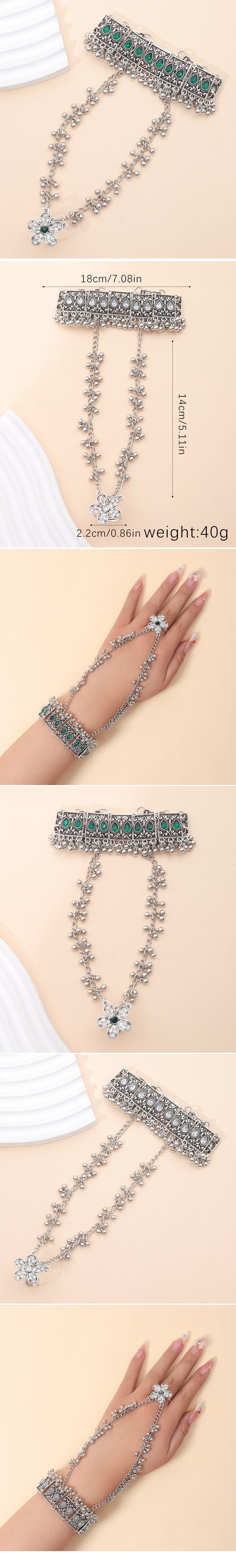 Vintage Style Simple Style Flower Alloy Inlay Resin Women's Bracelets display picture 1