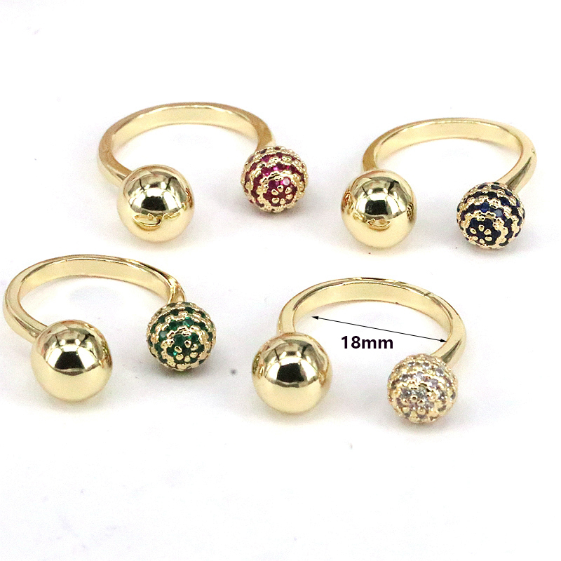 Wholesale Vintage Style Geometric Copper Inlay Zircon Open Rings display picture 3
