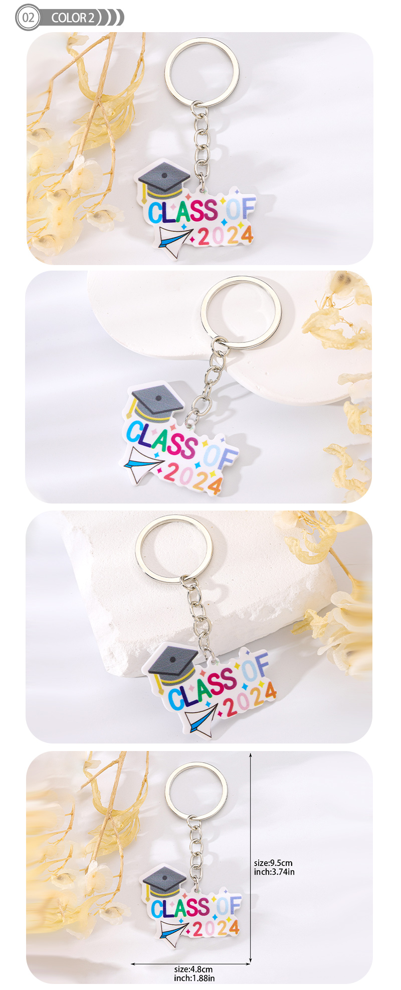 Simple Style Book Letter Number Arylic Keychain display picture 3