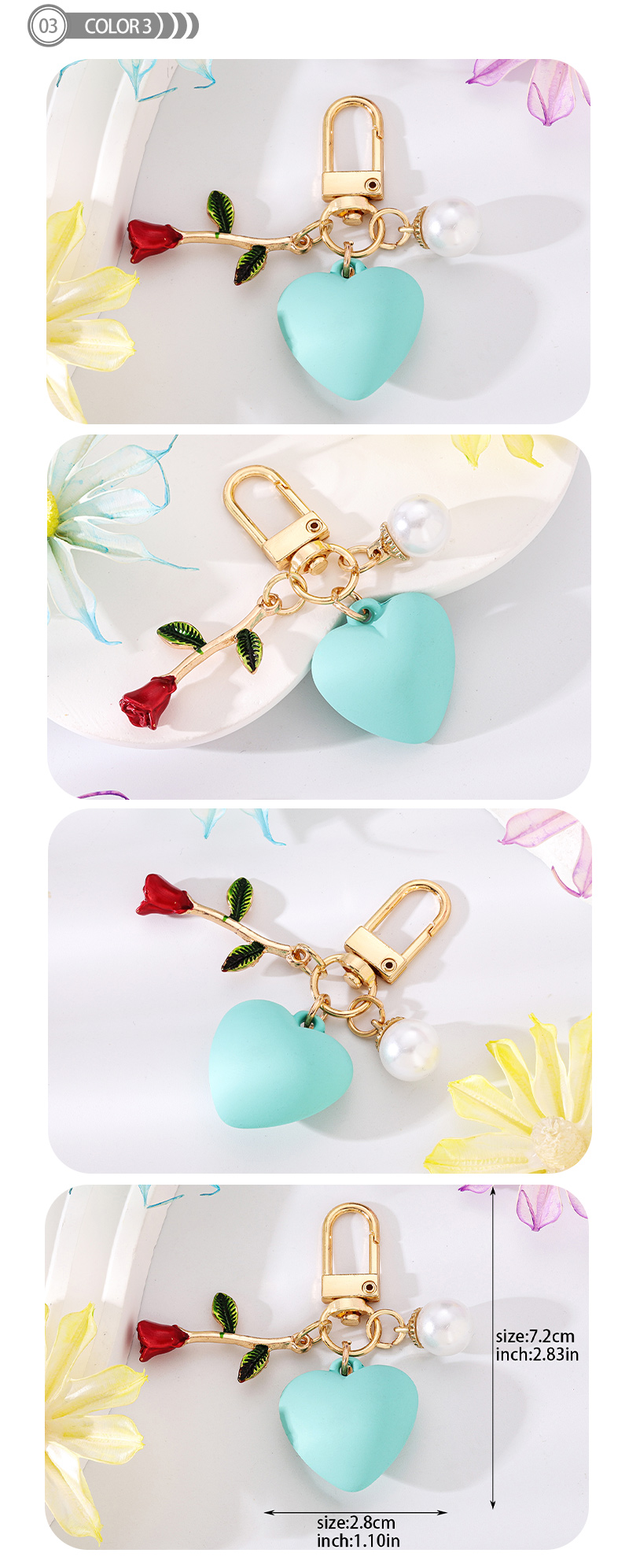 Simple Style Heart Shape Resin Keychain display picture 3
