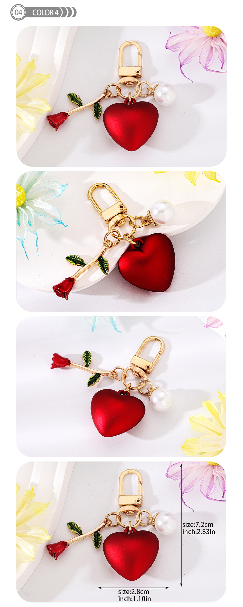 Simple Style Heart Shape Resin Keychain display picture 4