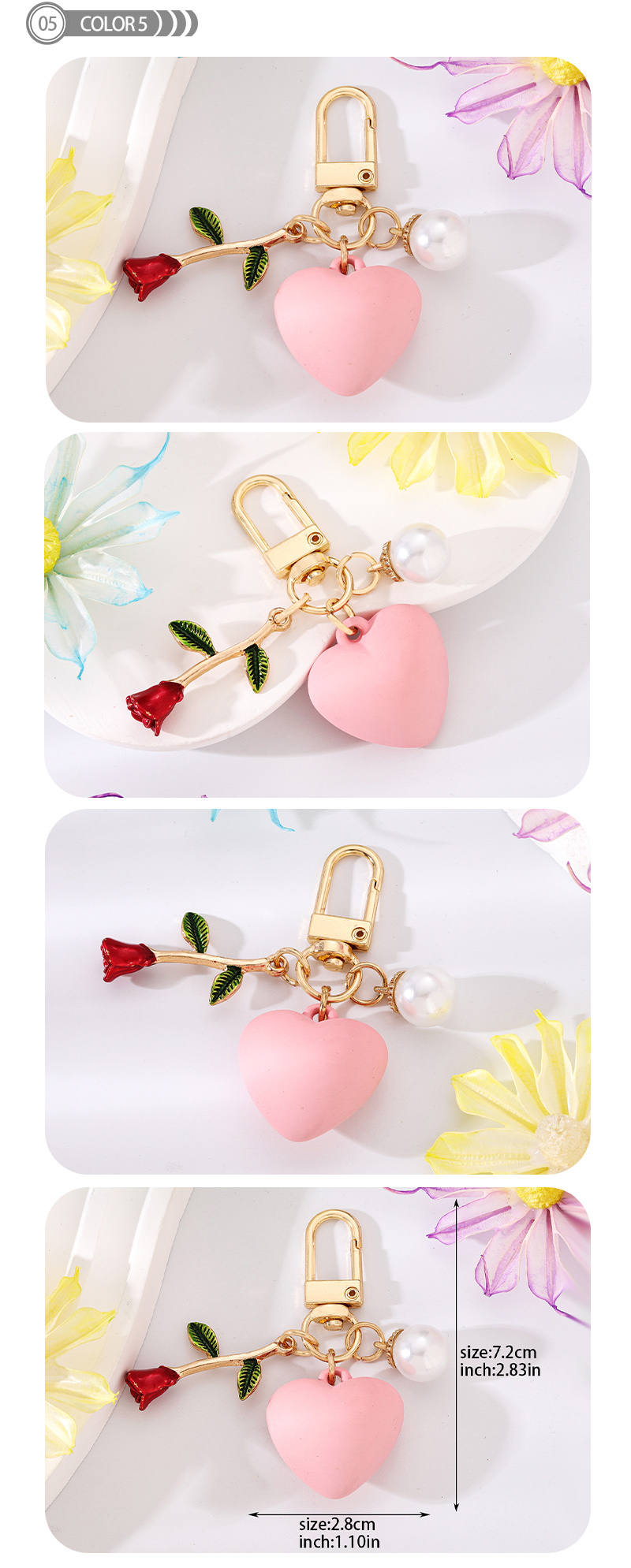 Simple Style Heart Shape Resin Keychain display picture 5